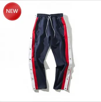 

Autumn pants men's wear instagram campus hip hop style side open button straight pants Korean StyleStreetwear Women
