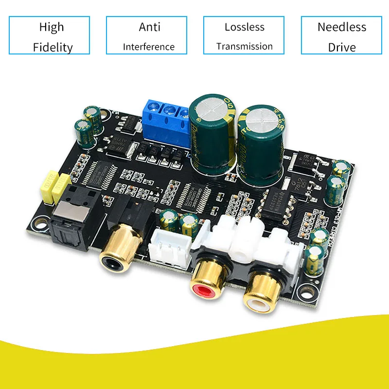 24BIT192KHz, SPDIF, fibra óptica, placa DAC, para amplificador doméstico
