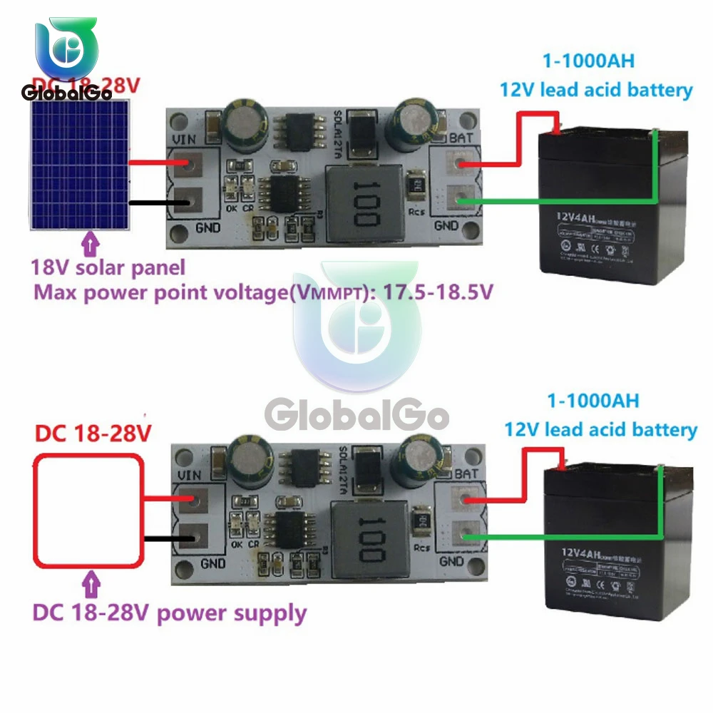 Description Picture 5 of itemMPPT Solar Controller Charging Module for 12V 1-1000AH Lead-Acid Battery Solar Panel Regulator Charger Board Regulator Module