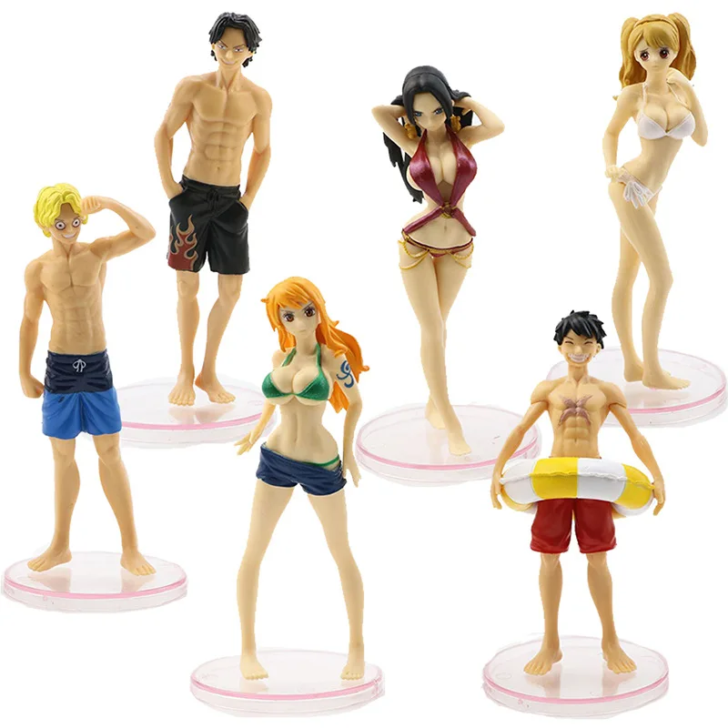 6 шт. Цельный купальник Nami Boa Hancock Monkey D Luffy Пиратская сексуальная фигурка для