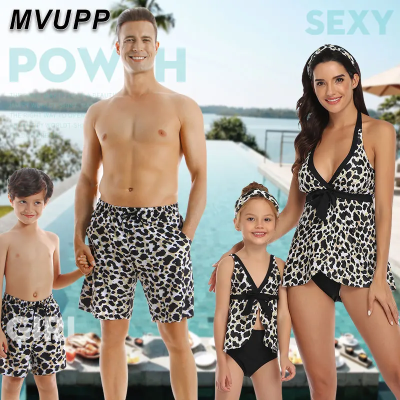 

2020 swimwear Tropical style Passionate wildness Family causal swimsuit fashion Bikini Bathing Suit Dad Mom Baby Family Suit top