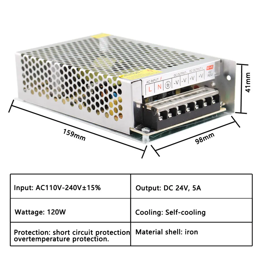 Импульсный источник питания AC DC 24V SMPS 1A 2A 5A 6A 10A 20A 30A 60A 220V To 75W 100W 150W 300W SMPS|Импульсный