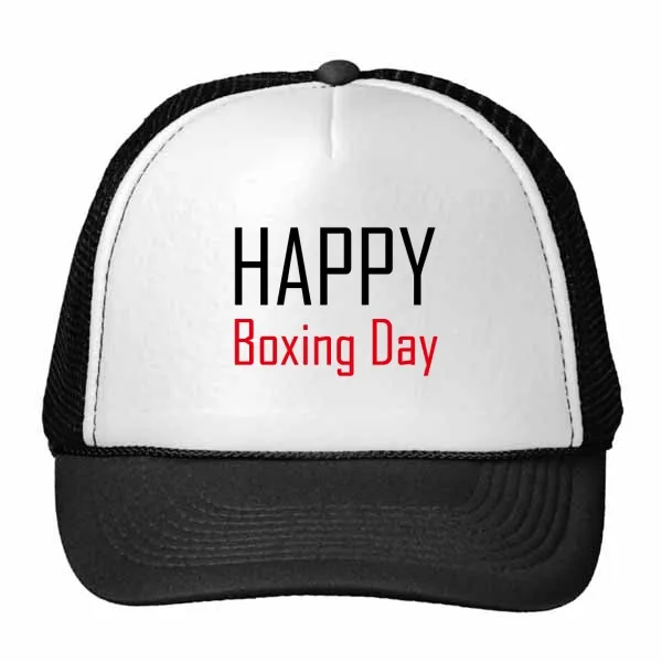 

Celebrate Boxing Day Blessing Festival Holiday Words Trucker Hat Baseball Cap Nylon Mesh Hat Cool Children Hat Adjustable Cap