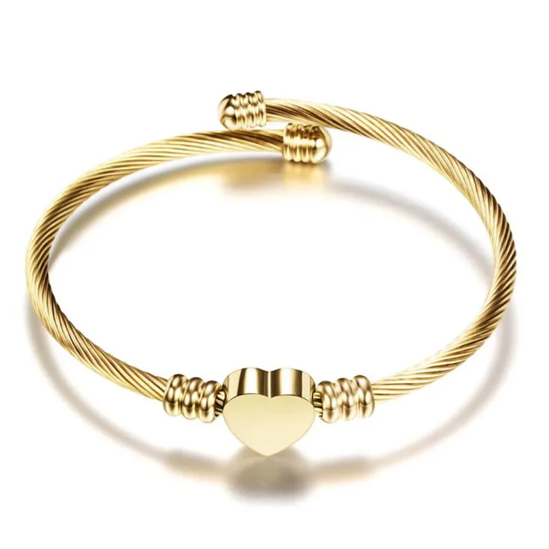 Высококачественный браслет из нержавеющей стали, браслет из бисера, Модный женский браслет - Окраска металла: Gold
