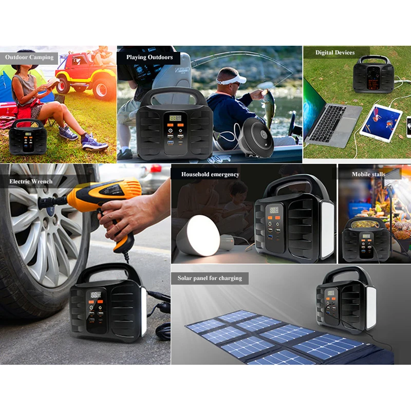 Solar Generator Battery Charger 42000mAh Portable Emergency Power Station Outdoor Camping Power Bank Supply 155wh Inverter