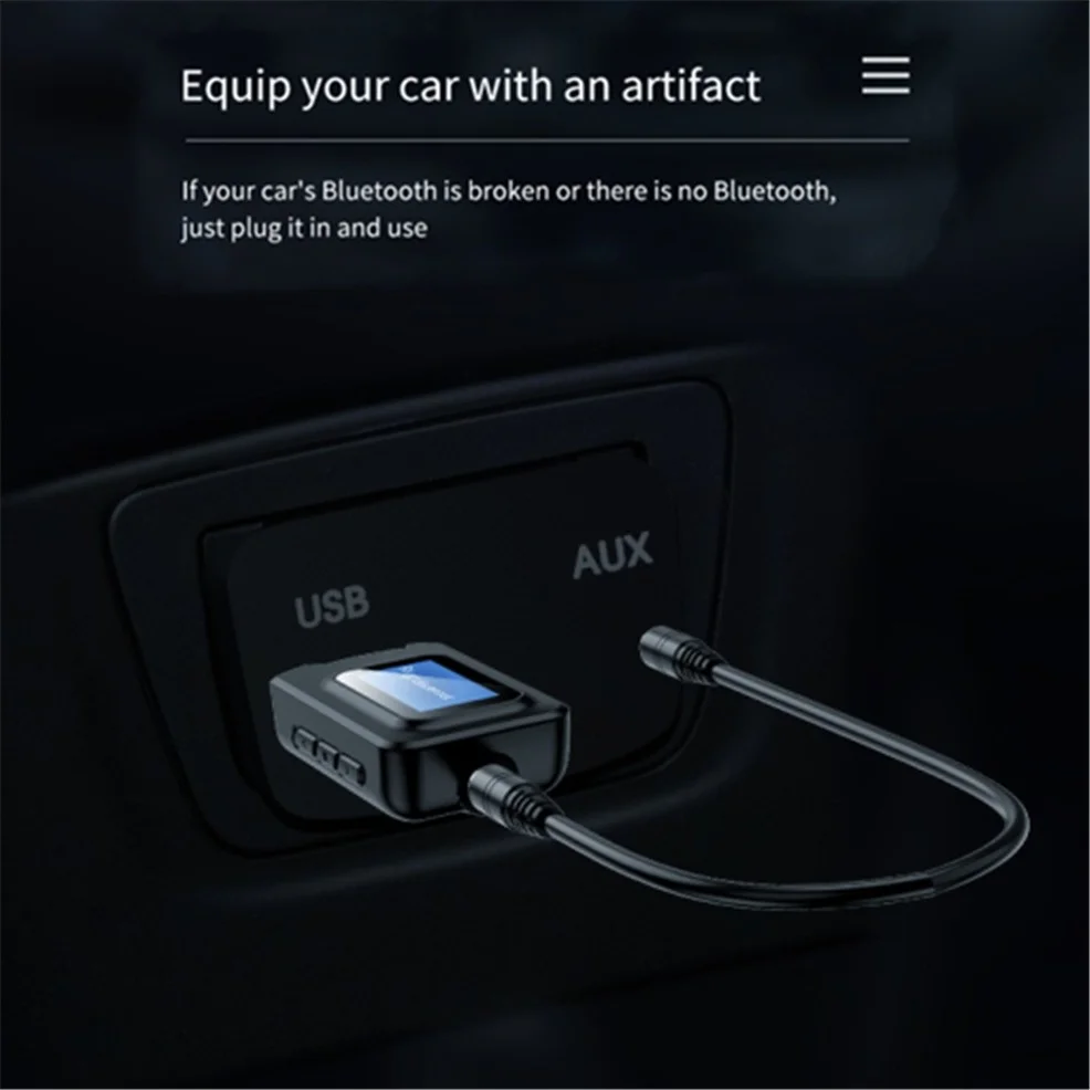 Bluetooth 5.0 Receiver Transmitter Wireless Audio Adapter With EDR LCD Display 3.5MM 3.5 AUX for Car PC Headphones Mic TV bluetooth adapter