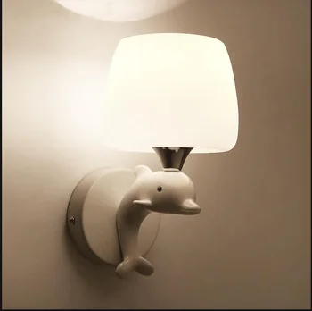 

Nordic style bedroom bedside lamp simple modern creative personality living room corridor corridor corridor wall lamp dolphin