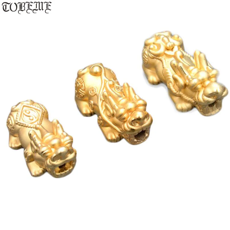 

Большие 3D бусины 100% из серебра 999 пробы Fengshui Pixiu, настоящие серебряные бусины на удачу для ювелирных изделий, бусины для браслетов «сделай сам», бусины на удачу