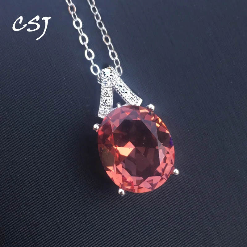 

CSJ big size Zultanite Pendant Sterling 925 Silver oval 10*12mm Created Sultanite Color Change Fine Jewelry Women Party Wedding