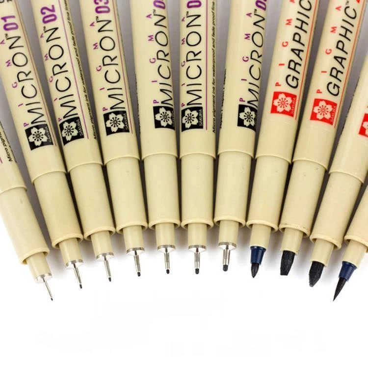 Persoon belast met sportgame Afstudeeralbum Flash Pigment Liner Micron Pen | Micron Fineliner Set | Fineliner Micron 04 -  Pigment Liner - Aliexpress