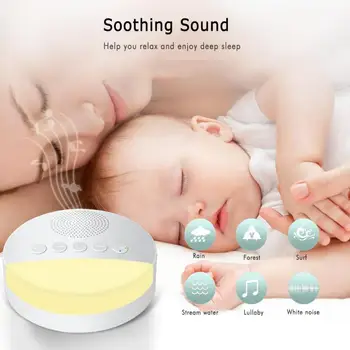 

White Noise Machine Sleep Therapy Sound Machine Rechargeable Timed Shutdown Sleep Relax For Baby Adult Home Office Travel Device