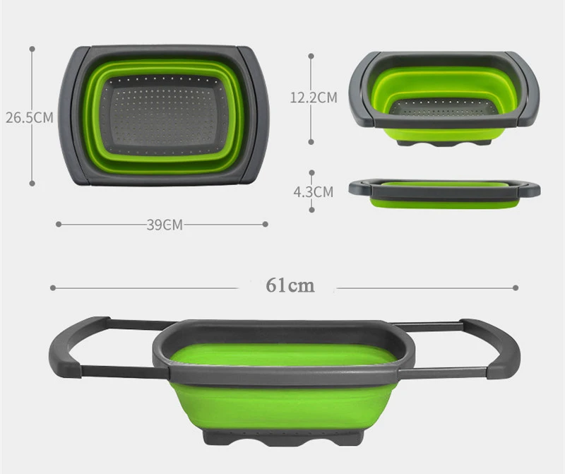 PP ТПР ситечко для кухни Escurridor дуршлаг складной Colador Passoire Cocina Silicona Vergiet сливная корзина для овощей и фруктов