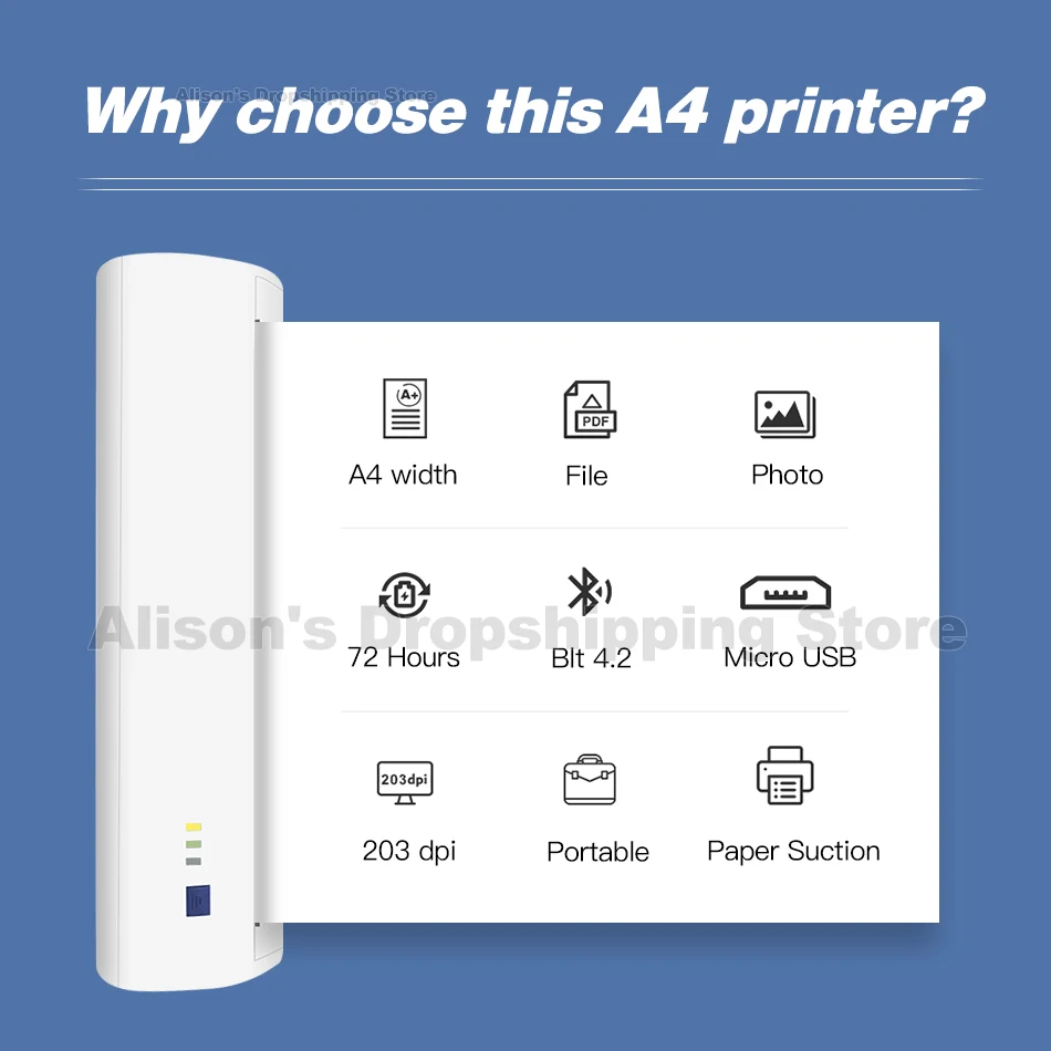bluetooth printer a4 size