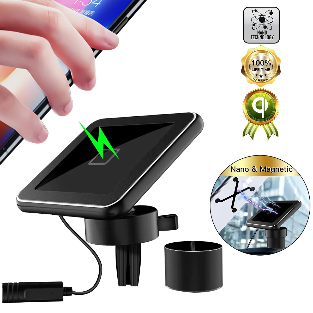 

Magnetic Car Qi Wireless Charger Phone Holder 10W Car Air Vent Dashboard Mount Stand For iPhone 11 Pro Max XS XR Samsung Note 10