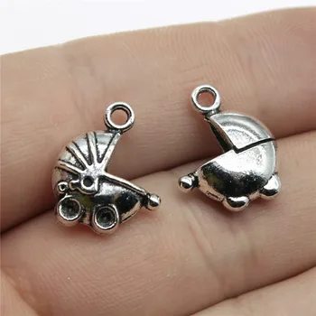 

16pcs Charms 3D Baby Carriage Buggy Pram 16x13mm Antique Making Pendant Fit Vintage DIY Handmade Jewelry