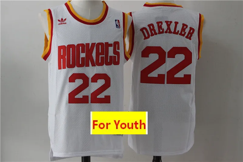 As photo Для молодых людей, набор baskeball Хьюстон Джеймс Харден Уэстбрук Оладжьювон Клайд Дрекслер Шорты Майки - Цвет: As photo