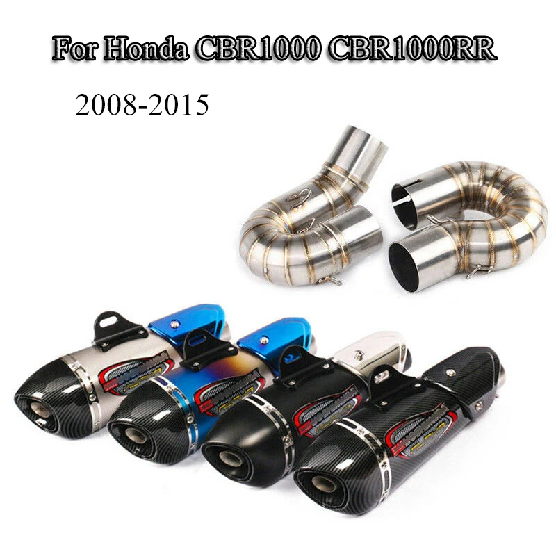 

Motorcycle Exhaust Muffler Pipe With DB Killer 51mm Middle Mid Link Tube For Honda CBR1000 CBR1000RR 2008-2015 Slip On Modified