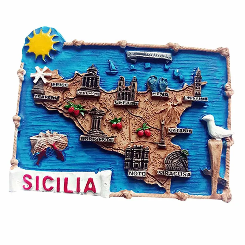 Lychee Италия Sicily холодильник магнитная наклейка знаменитый пейзаж магнит на