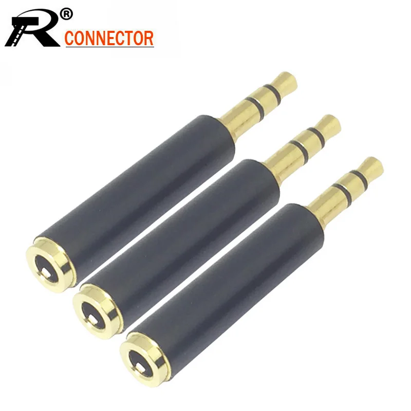 

10pcs/lot 3.5 mm Male to Female Adapter Gold Plated 3 Pole 3.5mm Male Plug to 3.5mm 4 Pin Female Jack Audio Connector Converter