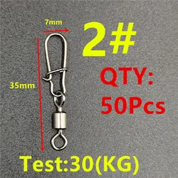 50-Pack Stainless Steel Bearing Rolling Swivel Connectors (Size2 35mm 50pcs)