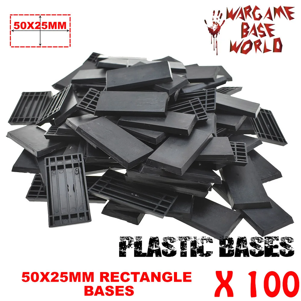 2 x BASES/SOCLES PLASTIC 50mm x 50mm/ HT 10mm SCI-FI /PROJECT ELITE # G145 