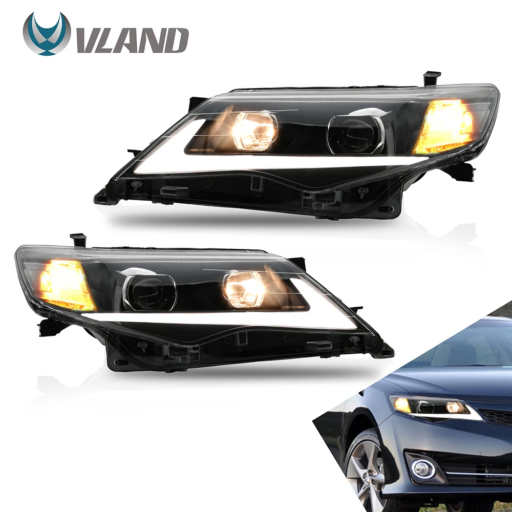 Передние фары VLAND автомобильные в сборе для Toyota Camry 2012 2013 2014 с DRL подвижный сигнал