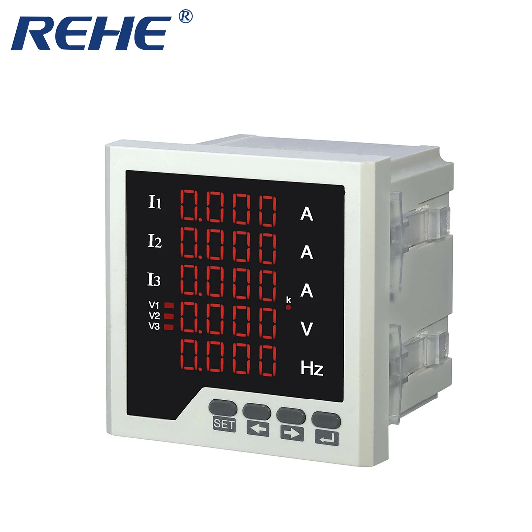 Цифровой комбинированный измерительный прибор REHE RH 3UIF35 96*96 мм пятирядный