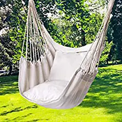Swing Garden Hammock Chair Outdoor Portable Thicken Hammock Garden Travel Camping Throw Pillow Swing Chair