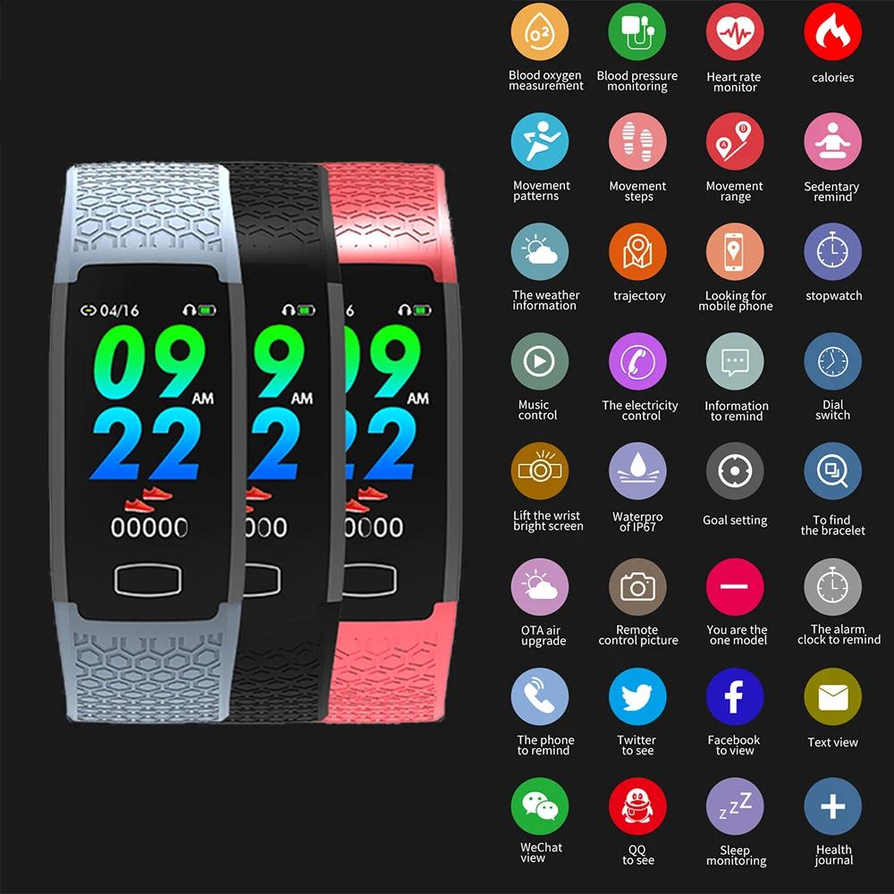 ONEMIX спортивные Смарт-часы IP67 Водонепроницаемый Bluetooth Smartwatch кровяное давление монитор сердечного ритма для женщин и мужчин фитнес-браслет
