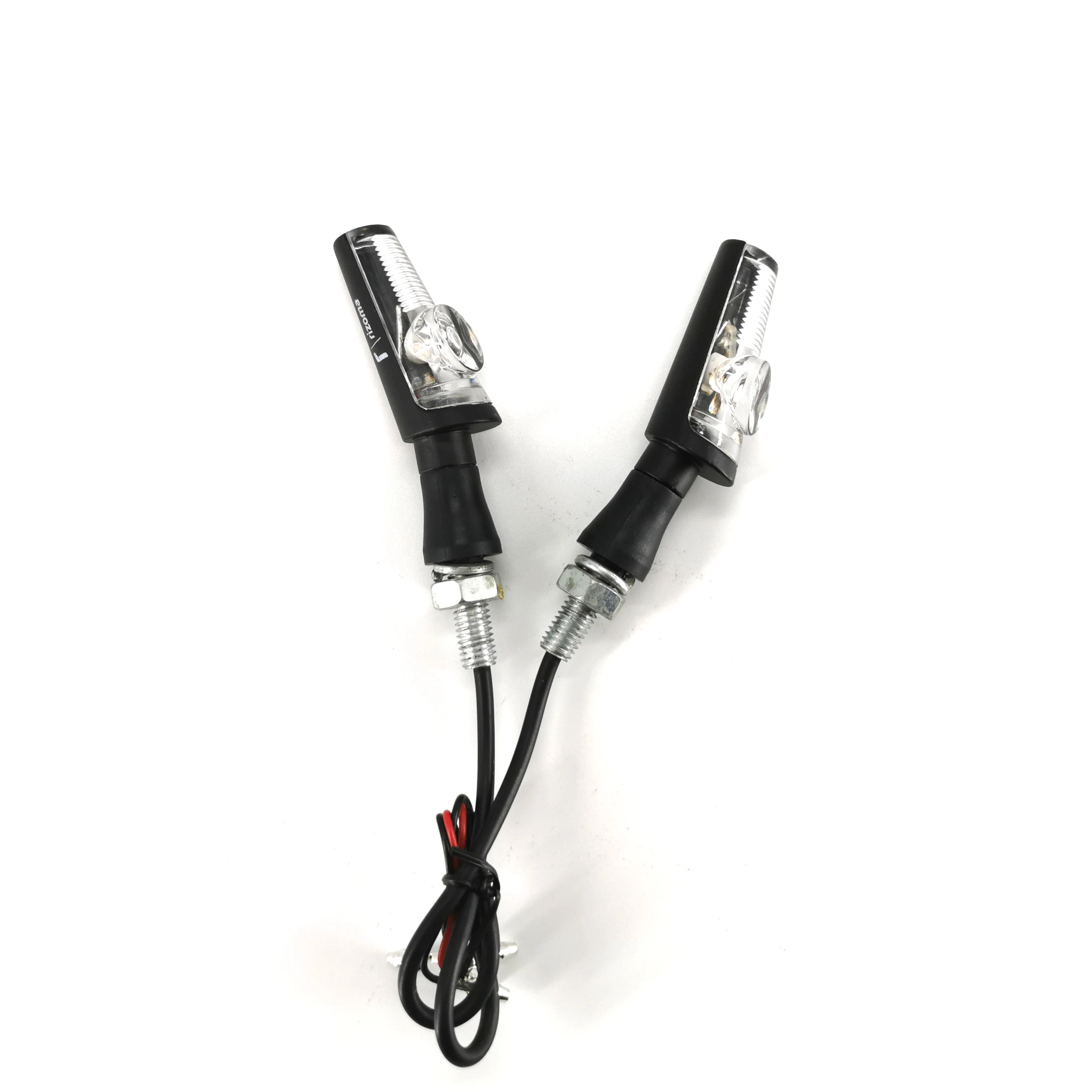 2 шт., Универсальный светильник для мотоцикла Rizoma, указатель поворота, для чоппера, кафе, янтарный светодиодный светильник, алюминиевый сплав, черный с коробкой - Цвет: A