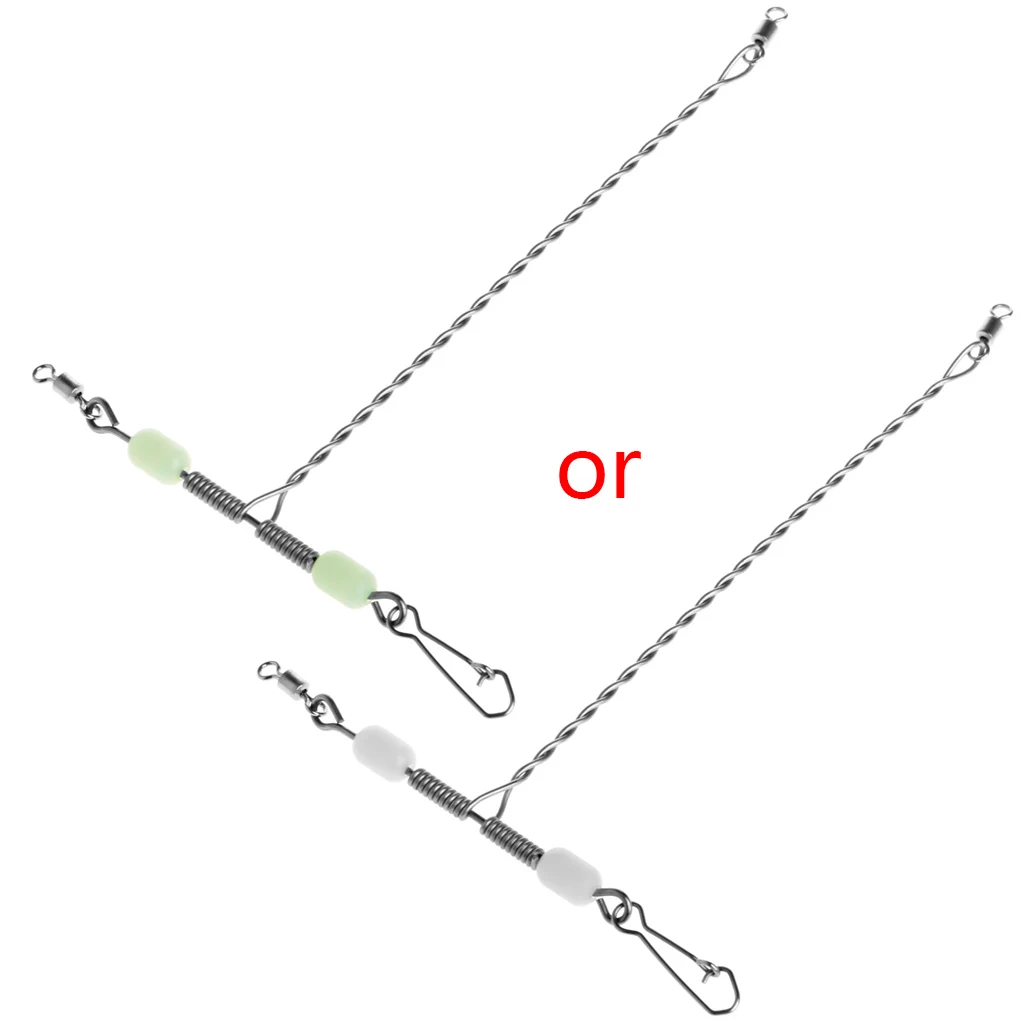 

Stainless Steel Luminous Beads Balance T-shape Swivel Snap Fishing Connector New