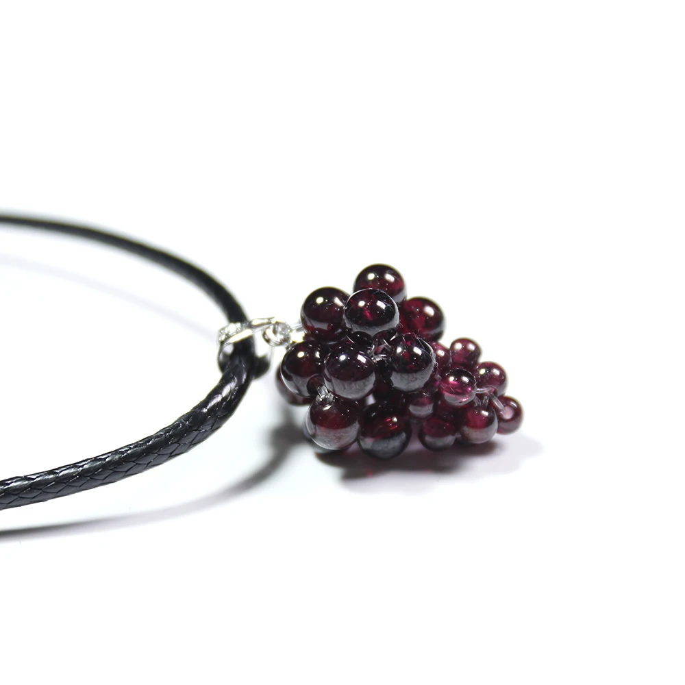 Runyangshi 1 шт. натуральный кристалл вино-красный гранат кулон маленькое виноградное ожерелье украшения