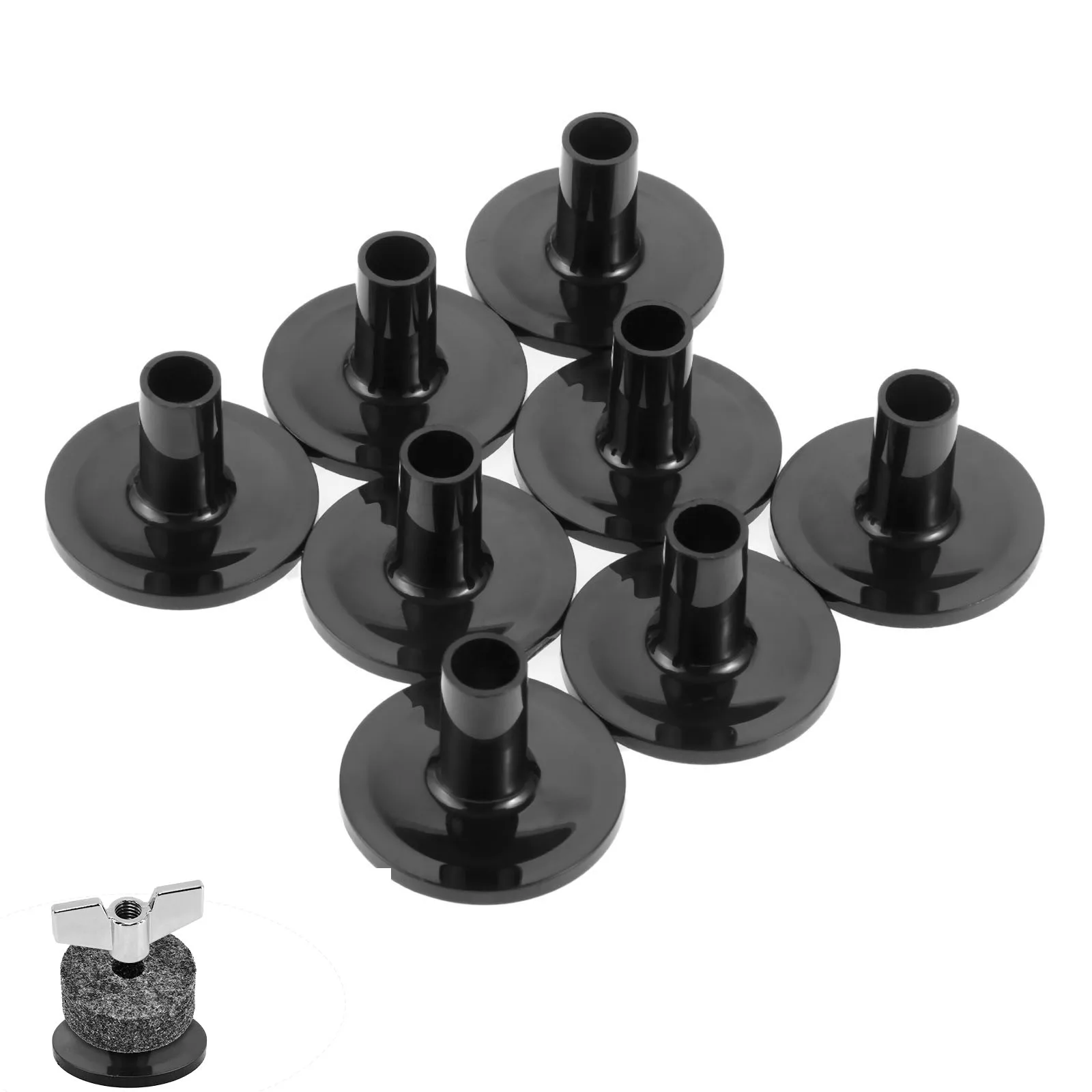 8Pcs Plastic Cymbal Sleeves Drum Cymbal Stand Base Replacement Kit