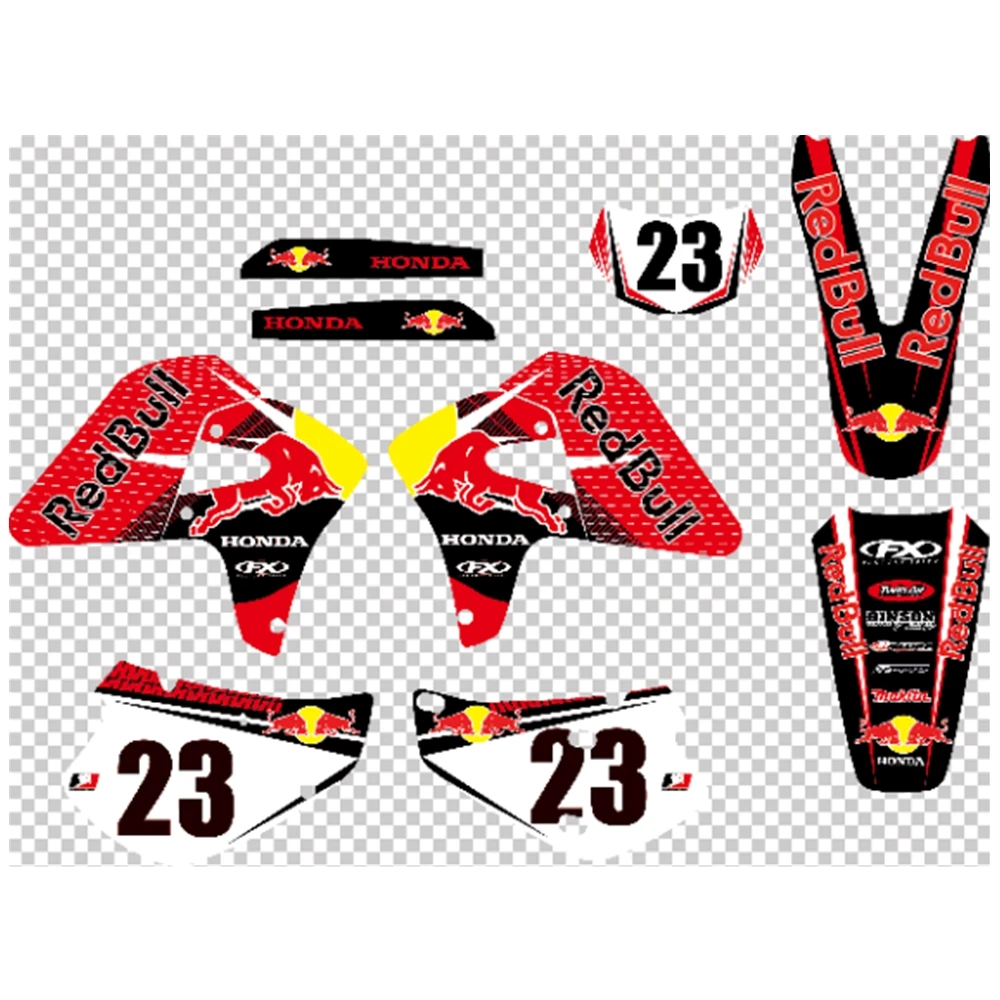 Для HONDA XR650R 2000-2009 Графика наклейки на заказ Номер Наименование лента 3M Полный мотоцикл Фоновые наклейки аксессуары