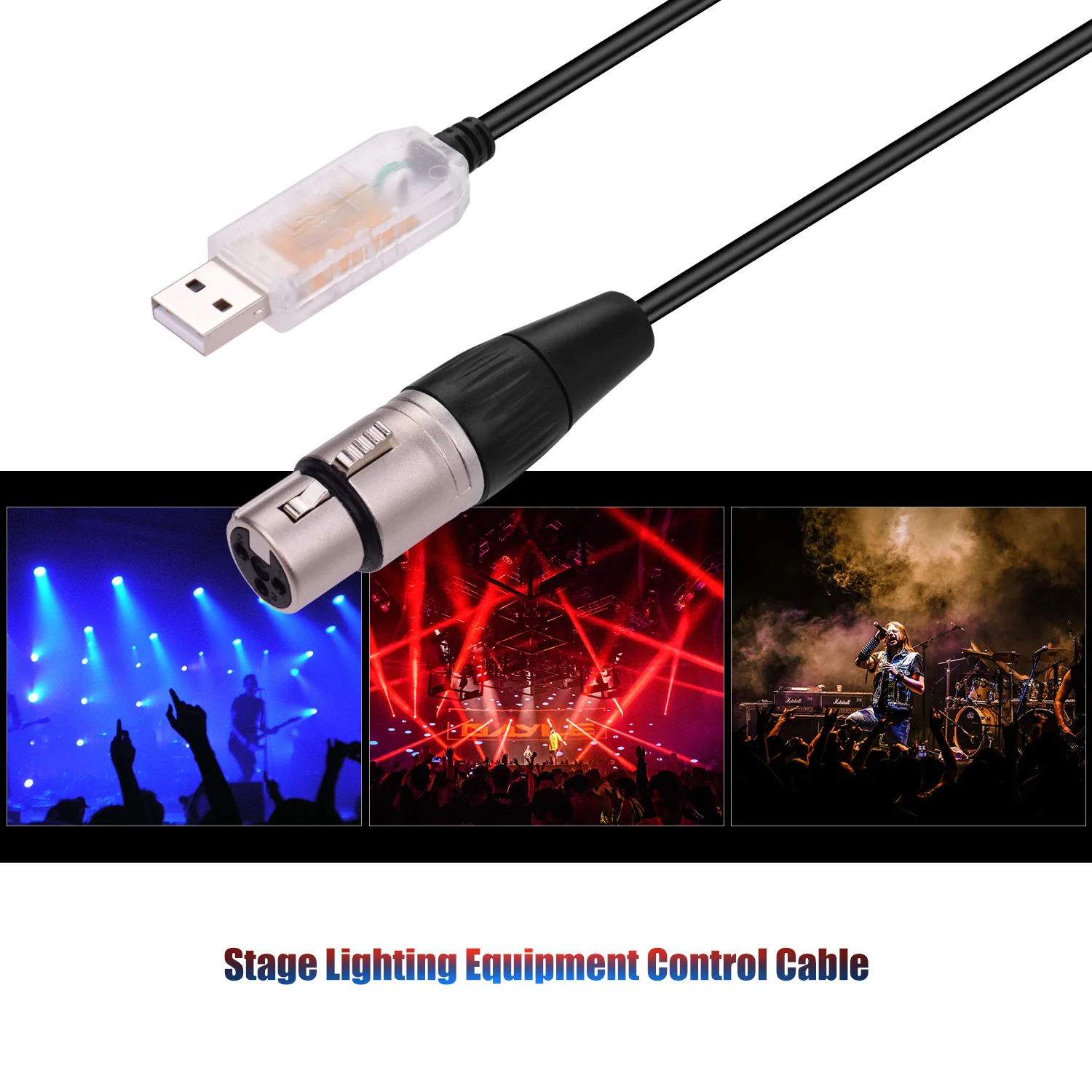 RS485 DMX512 конвертер Кабель USB к 3Pin XLR Женский интерфейс компьютера подключения сценического освещения устройств светодиодный кабель управления