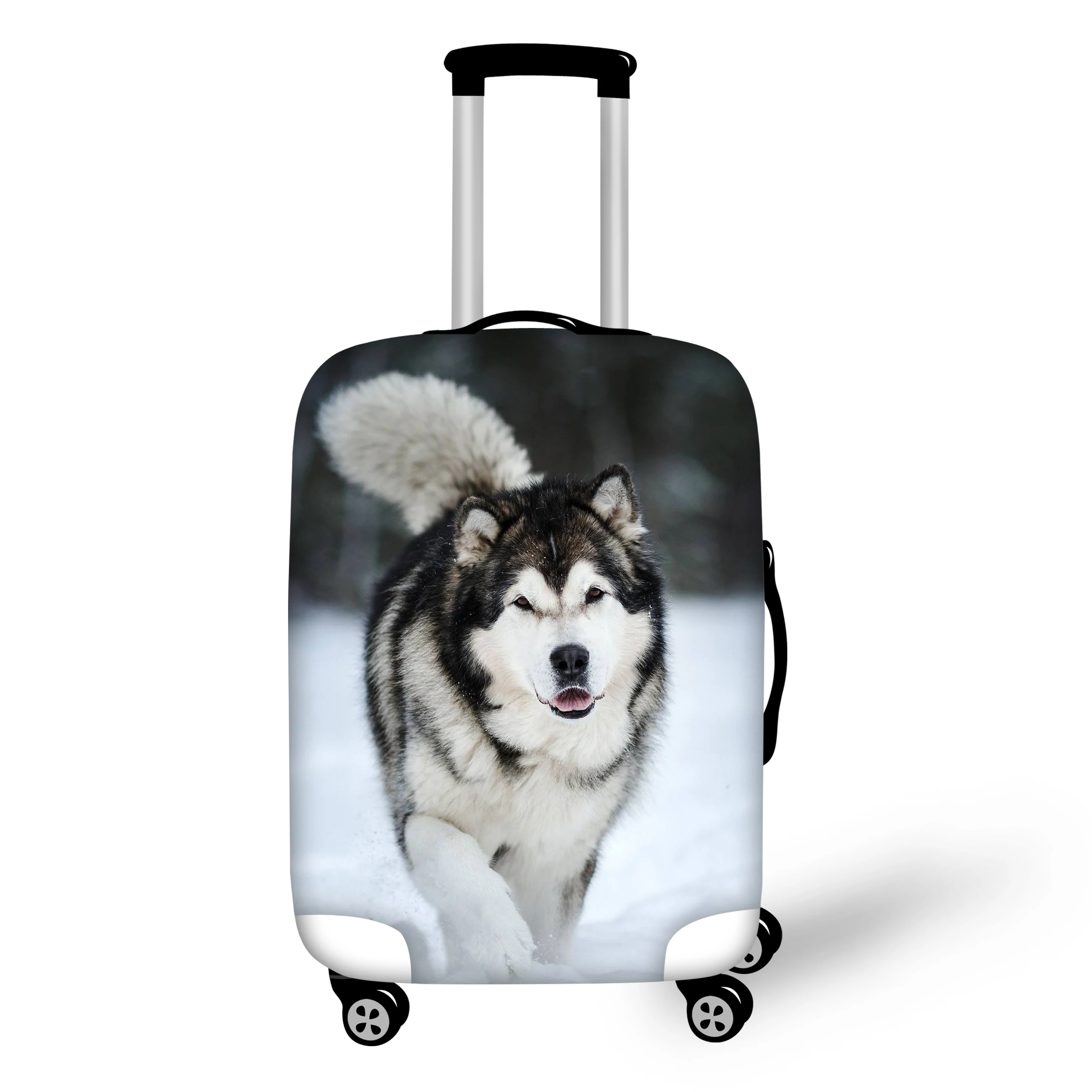Cool Husky Print Travel Luggage Dust Cover for Trunk Case Apply to 18''-32'' Suitcase Cover Waterproof Protective Baggage Cover - Цвет: XM765