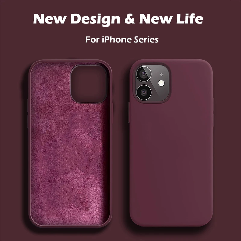 

ASTUBIA New Square Liquid Silicone Case For iPhone 12 11 Pro Max Mini Protector Case For iPhone X XS MAX XR 7 8 PLUS Cover