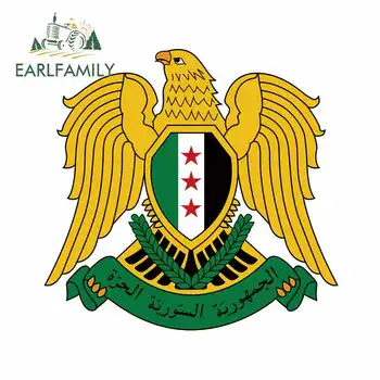 

EARLFAMILY 13cm x 12.4cm For Syrian Republic Scratch-Proof Car Sticker Fashion Decal Vinyl Material Waterproof Scratch-Proof