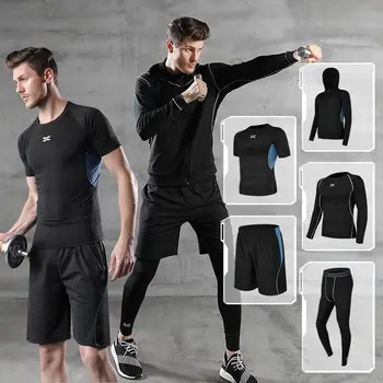 

sports suit men's leisure men's fitness suit speed running T-shirt training long-sleeved fitness trousers men's sportswear