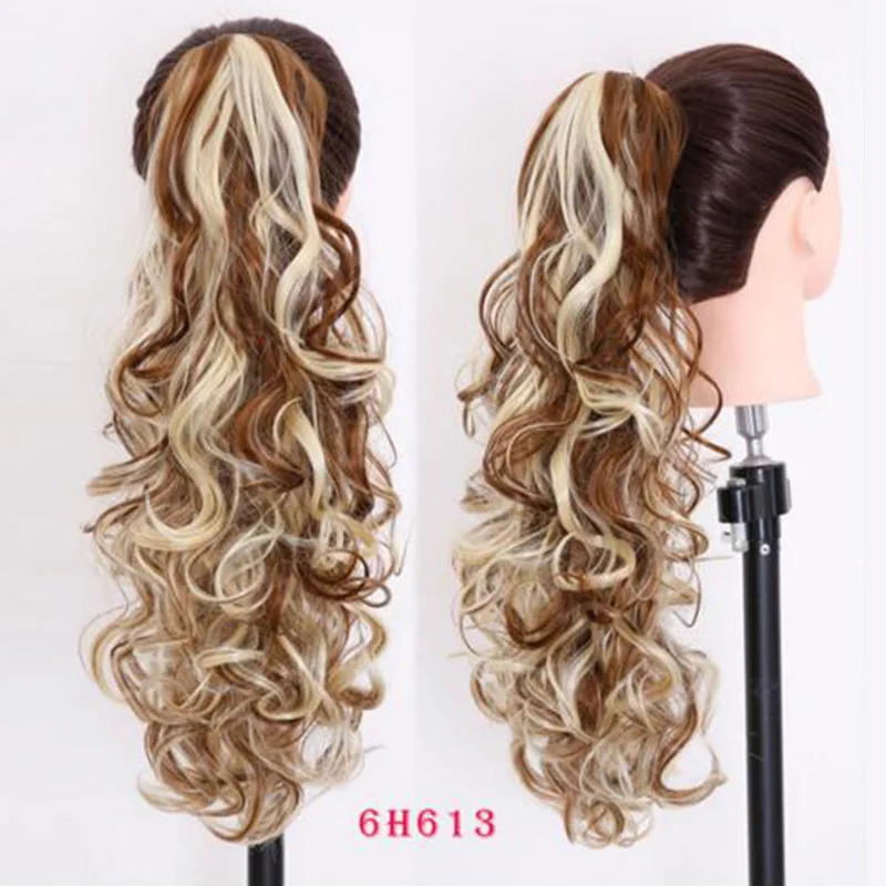 AOSIWIG 22 ''кудрявый конский хвост коготь зажим конский хвост длинный толстый конский хвост синтетические волосы кусок клип в наращивание волос для женщин - Цвет: 108