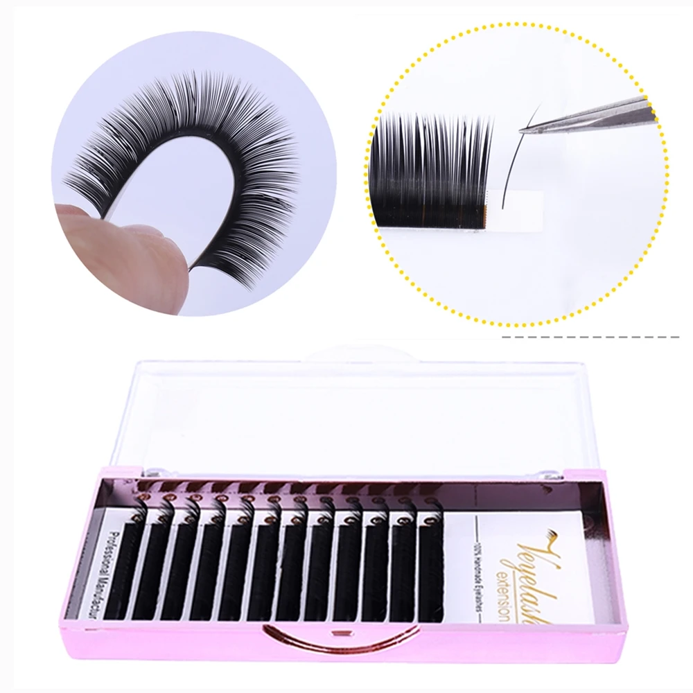 

Wholesale 12Rows CD CC DD Curl natural mink single eyelash extension premium individual fake false eye lashes extension