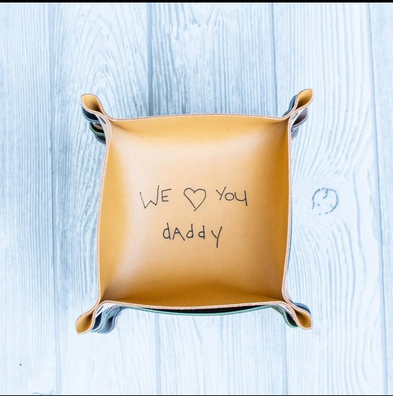 

Personalized Leather Valet Tray, Personalized Leather catchall, Dad Gift Custom Storage Box, Decorative Trays