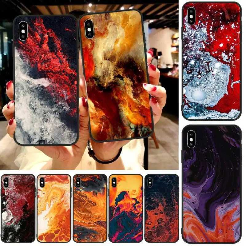 

OFFeier Plasma flame red natural texture Phone Case For iphone6 6s plus 7 8 7 8 plus X XR XS MAX 11 Pro Max Cover