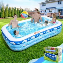 305*183*56cm Summer Rectangular Family Inflatable Big Swimming Pool Bathing Tub For Kids Adults Above Ground Outdoor  Waterb