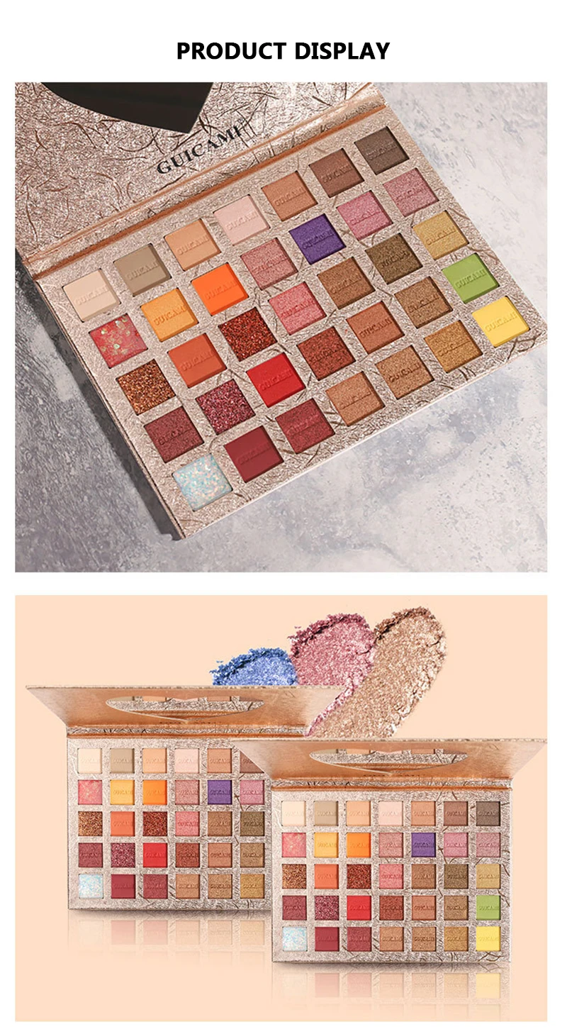 35 Colors Waterproof Long Lasting Highly Pigmented Glitter Eyeshadow Makeup Glitter Shiny Eyeshadow Palette Waterproof Cosmeti
