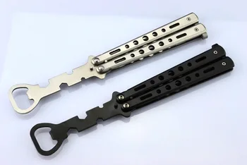 

1Pcs Stainless Steel Bottle Opener Butterfly Knife Style Trainer Tool Metal Beer Bar Supplies
