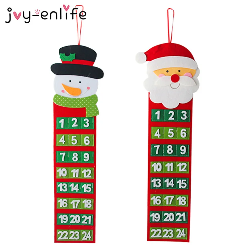 

Christmas Advent Calendar Santa Claus Snowmen Hanging Christmas Calendar Door Wall Window Christmas Decor Xmas Gift Party Supply