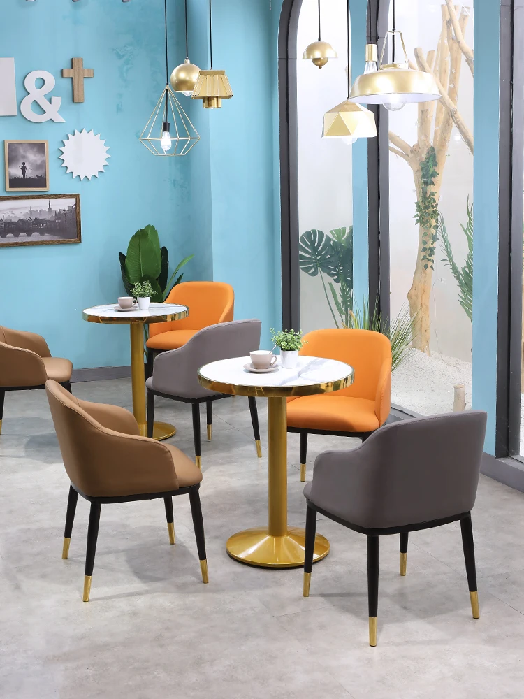 

Coffee Shop Tables and Chairs Combination Restaurant Dessert Milk Tea Shop Sales Department Simple Tables and Chairs
