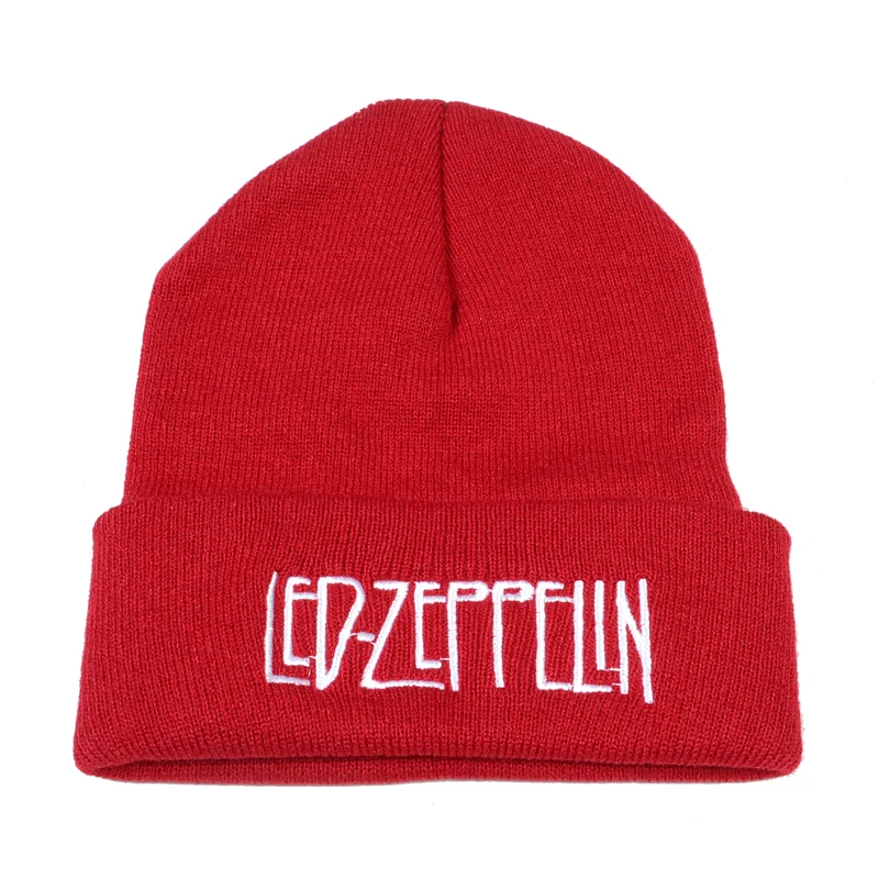 Led zeppelin band rock вязаная шапка мужская хип-хоп народная рок шапочка Женская Панк письмо вышивка зимняя теплая шапка хип-хоп