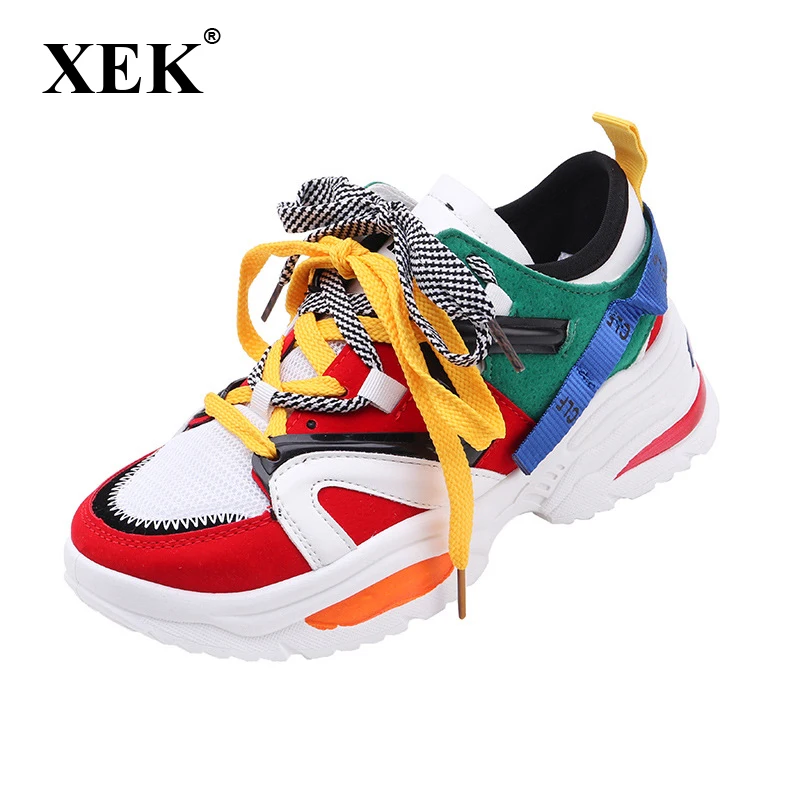 

Stylish Women Running Shoes Increasing 6CM INS Ulzza Harajuku Sneakers Cushioning Height Platform Breathable Wave Sports ST421